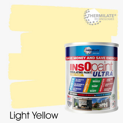 InsOpaint ULTRA - 9 IN1 Interior & Exterior Paint-  Insulating & Energy Saving Interior Walls & Ceilings - Light Yellow - 5L