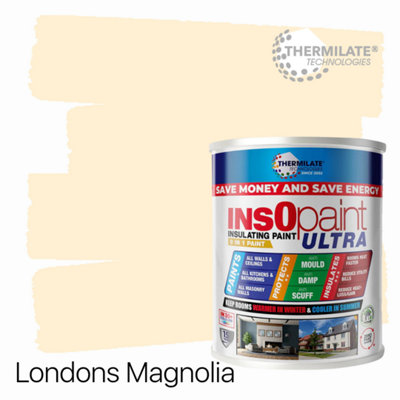 InsOpaint ULTRA - 9 IN1 Interior & Exterior Paint-  Insulating & Energy Saving Interior Walls & Ceilings - London's Magnolia - 5L