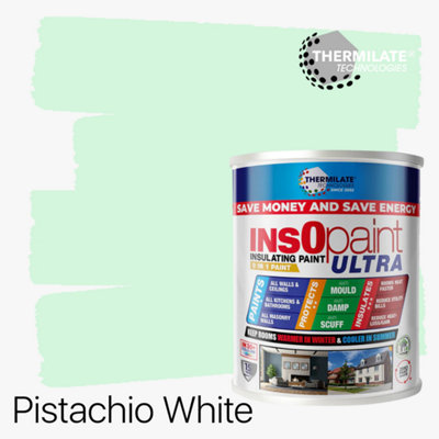 InsOpaint ULTRA - 9 IN1 Interior & Exterior Paint-  Insulating & Energy Saving Interior Walls & Ceilings - Pistachio White - 5L