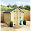 INSTALL INCLUDED - 10 x 6 Pressure Treated T&G Double Door Apex Garden Shed - 3 Windows  (10' x 6') / (10ft x 6ft) (10x6)