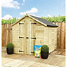 INSTALL INCLUDED - 11 x 8 Windowless Pressure Treated T&G Double Door Apex Garden Shed  (11' x 8') / (11ft x 8ft) (11x8)