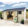 INSTALL INCLUDED 20 x 10 Reverse  T&G Wooden Apex Shed / Workshop - 8 Windows & Double Doors (20' x 10' / 20ft x 10ft) (20x10)
