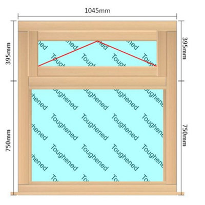 INSTALLED 1045mm (W) x 1145mm (H) Wooden Stormproof Window - 1 Top ...