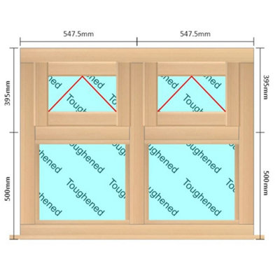 INSTALLED 1045mm (W) x 895mm (H) Wooden Stormproof Window - 2 Top ...
