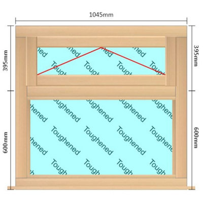 INSTALLED 1045mm (W) x 995mm (H) Wooden Stormproof Window - 1 Top ...