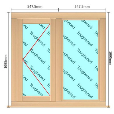 INSTALLED 1095mm (W) x 1095mm (H) Wooden Stormproof Window - 1/2 Left ...