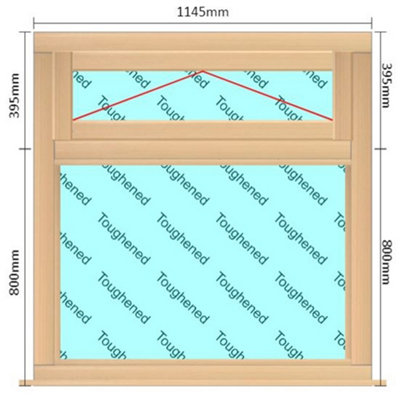 INSTALLED 1145mm (W) x 1195mm (H) Wooden Stormproof Window - 1 Top ...