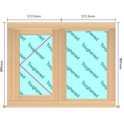 INSTALLED 1145mm (W) x 895mm (H) Wooden Stormproof Window - 1/2 Left ...