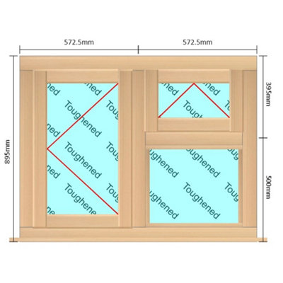 INSTALLED 1145mm (W) x 895mm (H) Wooden Stormproof Window - 1 Opening ...