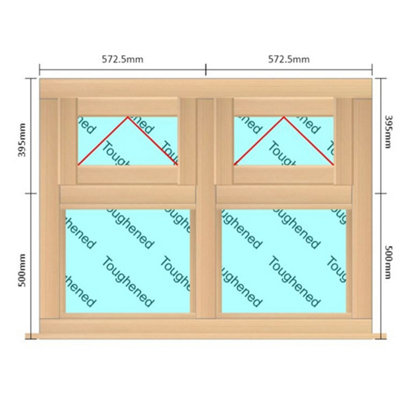 INSTALLED 1145mm (W) x 895mm (H) Wooden Stormproof Window - 2 Top ...