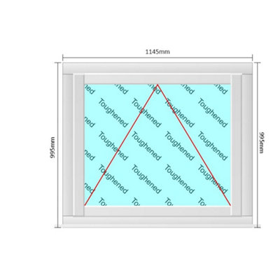 INSTALLED 1145mm (W) x 995mm (H) PVCu StormProof Window - 1 Opening ...
