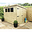 INSTALLED 7 x 7 Garden Shed Pressure Treated T&G PENT  Shed - 3 Windows + Side Door (7' x 7' / 7ft x 7ft) (7x7)