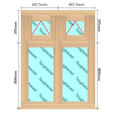 INSTALLED 895mm (W) x 1195mm (H) Wooden Stormproof Window - 2 Top ...