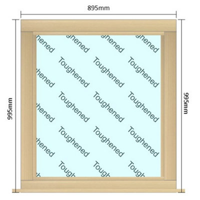 INSTALLED 895mm (W) x 995mm (H) Wooden Stormproof Window - 1 Window ...