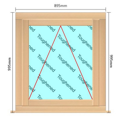 INSTALLED 895mm (W) x 995mm (H) Wooden Stormproof Window - 1 Window ...