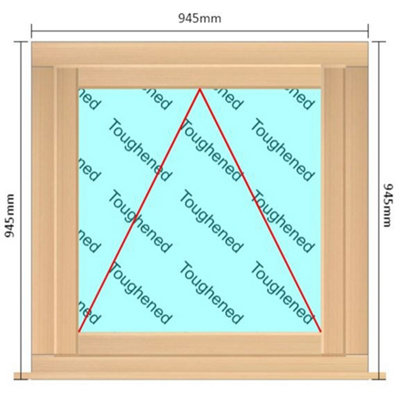 INSTALLED 945mm (W) x 945mm (H) Wooden Stormproof Window - 1 Window ...