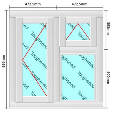 INSTALLED 945mm (W) x 995mm (H) PVC u StormProof Window - 1 Opening ...
