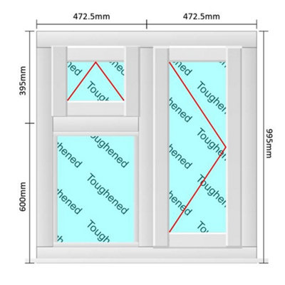 INSTALLED 945mm (W) x 995mm (H) PVCu StormProof - 1 Opening Window ...