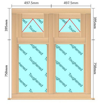 INSTALLED 995mm (W) x 1145mm (H) Wooden Stormproof Window - 2 Top ...