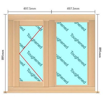 INSTALLED 995mm (W) x 895mm (H) Wooden Stormproof Window - 1/2 Left ...