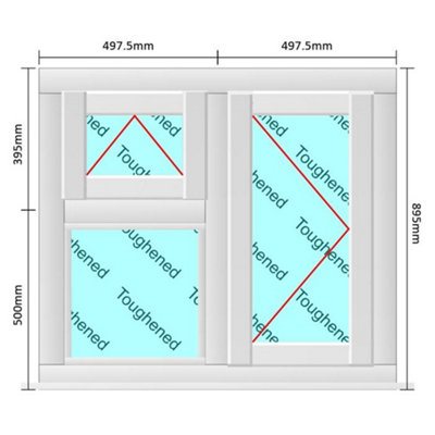INSTALLED 995mm (W) x 945mm (H) PVCu StormProof - 1 Opening Window ...