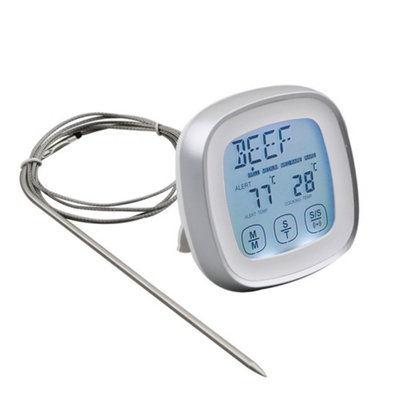 Instant read digital meat thermometer with probe and timer alarm Ideal ...