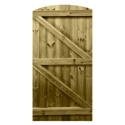 Instow Curved Tongue & Groove Side Gate - 1500mm High x 1125mm Wide - Right Hand Hung