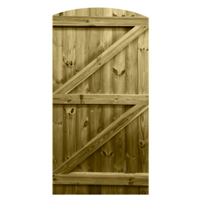 Instow Curved Tongue & Groove Side Gate - 1500mm High x 1400mm Wide - Right Hand Hung