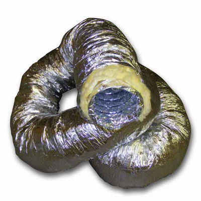 Insulated Aluminium Flexible Ducting - 10M - 100mm