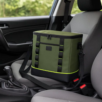 ZZEWINTRAVELER Insulated Cooler Bag 28L Collapsible Leakproof Reusable Grocery Bag Portable Cooler Bags For Travel, Picnic, Beach, Camping & Road Trips (Black