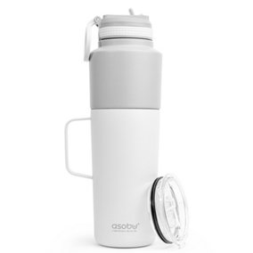 Insulated Stainless Steel Twin Pack Water Bottle White 591ml/ 887ml