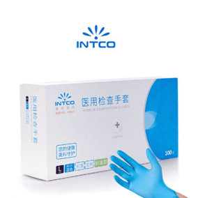Intco Super Strong Vinyl Gloves Large - Medical Examination - Blue - 100pk