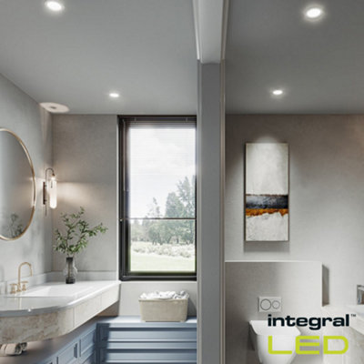 White Bathroom Kitchen Dimmable Spotlights Downlights and Indoor Lights at B Q
