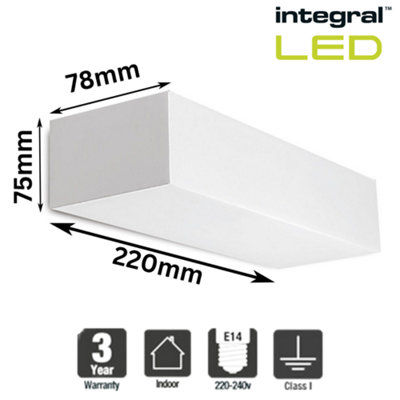 Integral LED Indoor Decorative Paintable Gypsum Lamina Wall Light: IP20: E14 Bulb (Max 40W): Twin Pack