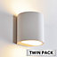 Integral LED Indoor Decorative Paintable Gypsum Larissa Wall Light: IP20: G9 Bulb (Max 40W): Twin Pack