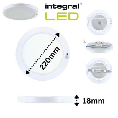 Integral LED PIR Sensor Adjustable Wattage Ceiling Light 4000K Non Dimmable