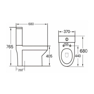 Integrated Combi Close Coupled Toilet and Basin with Basin Mixer Tap Set