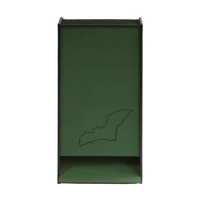 Integrated Eco Crevice Bat Box - Recycled LDPE Plastic/Wood - L10.5 x W21.5 x H44 cm - Green