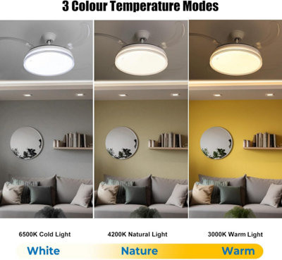 Integrated LED Silver Glitter Ceiling Fan Light - Remote Control Included