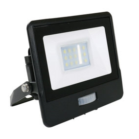 Integrated PIR LED floodlight with faster connector 10W, 1000 Lumens, IP65, Day Light 6500K