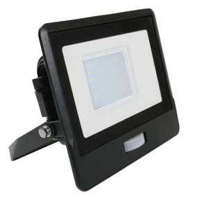 Integrated PIR LED floodlight with faster connector 30W, 3000 Lumens, IP65, Day Light 6500K