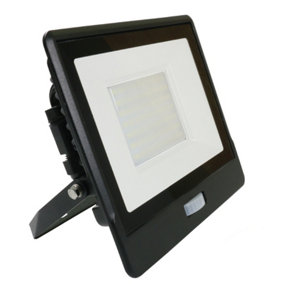 Integrated PIR LED floodlight with faster connector 50W, 5000 Lumens, IP65, Day Light 6500K