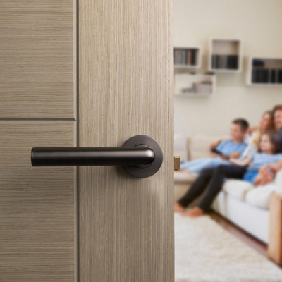 Intelligent Hardware Electronic Smart Door Handle with Code & Bluetooth - Black