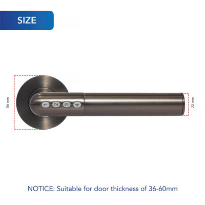 Intelligent Hardware Electronic Smart Door Handle with Code & Bluetooth - Black