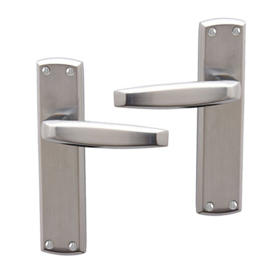 Intelligent Hardware - Internal Door Handle - Deco - Lever on Backplate - Lever Latch Furniture - Polished Chrome/Satin Chrome