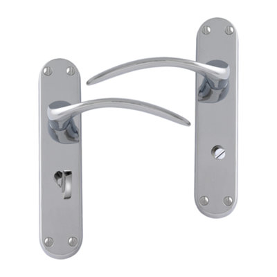 Intelligent Hardware - Internal Door Handle - Majestic - Lever on Backplate - Lever Bathroom Furniture - Chrome