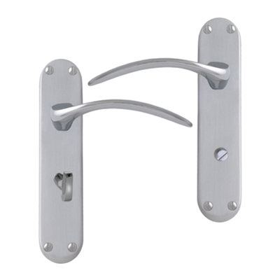 Intelligent Hardware - Internal Door Handle - Majestic - Lever on Backplate - Lever Bathroom Furniture - Satin Chrome