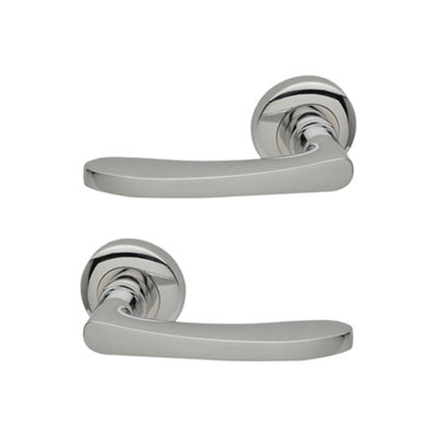 Intelligent Hardware - Internal Door Handle - Pair - Lever on Round Rose - Aluminium - Atlantic - Polished Chrome