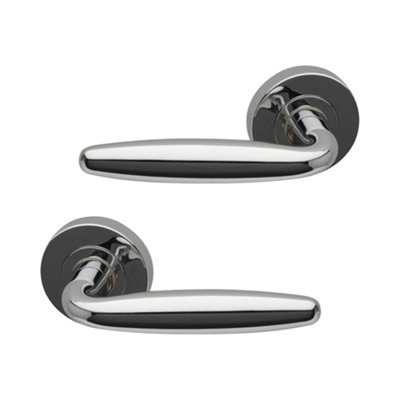 Intelligent Hardware - Internal Door Handle - Pair - Lever on Round Rose - Galaxy - Polished Chrome