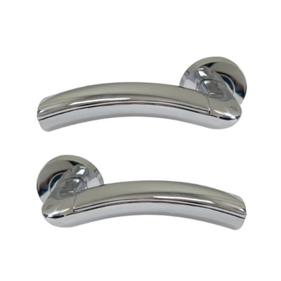 Intelligent Hardware - Internal Door Handle - Pair - Lever on Round Rose - Jade - Chrome